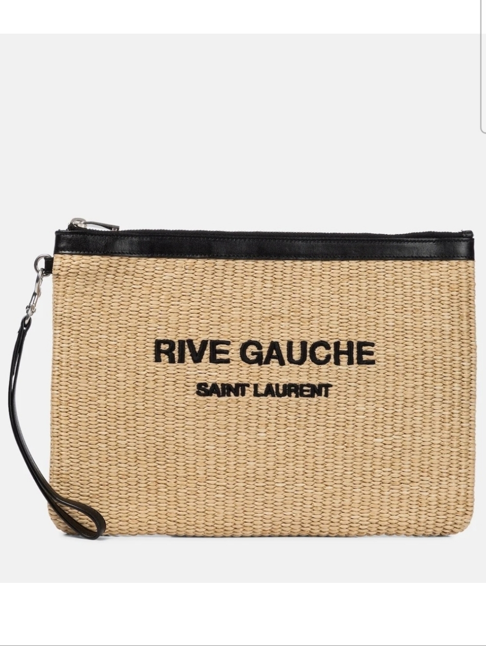 Saint Laurent Rive Gauche Raffia Pouch - Picture 2 of 11